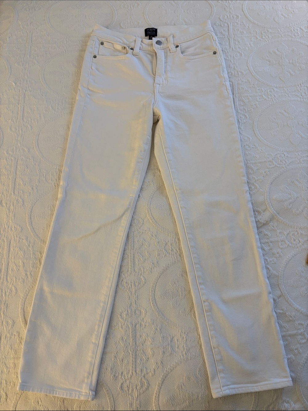 J. Crew White Straight-Leg Jeans - Women's